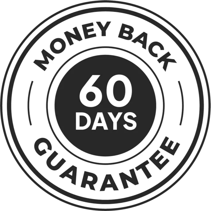 OptiPlax 100% Satisfaction 60-Day Money Back Guarantee Badge